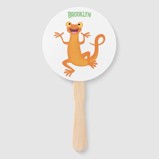 Niedlicher Happy-Orange-Tänzer Fächer (Vorderseite)