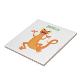 Niedlicher Happy-Orange-Tänzer Fliese (Seite)