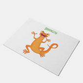 Niedlicher Happy-Orange-Tänzer Fußmatte (Schrägansicht)