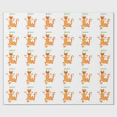 Niedlicher Happy-Orange-Tänzer Geschenkpapier (Flach)