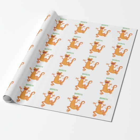 Niedlicher Happy-Orange-Tänzer Geschenkpapier (Ungerollt)