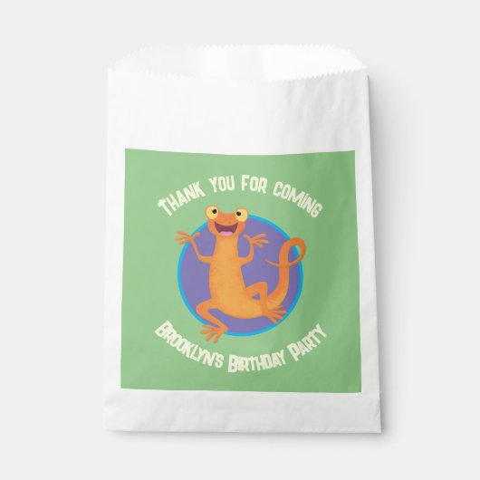 Niedlicher Happy-Orange-Tänzer Geschenktütchen (Vorderseite)