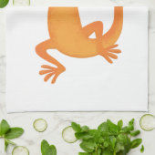 Niedlicher Happy-Orange-Tänzer Geschirrtuch (Gefaltet)