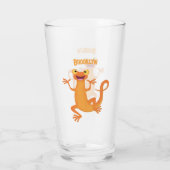 Niedlicher Happy-Orange-Tänzer Glas (Rückseite)