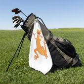 Niedlicher Happy-Orange-Tänzer Golfhandtuch (Gras)