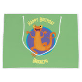 Niedlicher Happy-Orange-Tänzer Große Geschenktüte (Vorderseite)