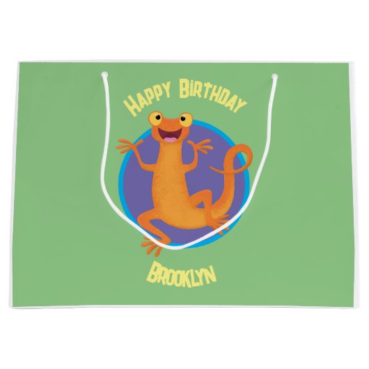 Niedlicher Happy-Orange-Tänzer Große Geschenktüte (Vorderseite)