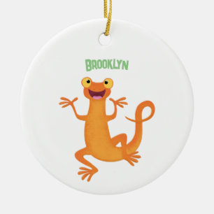 Niedlicher Happy-Orange-Tänzer Keramik Ornament