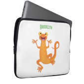Niedlicher Happy-Orange-Tänzer Laptopschutzhülle (Vorne Rechts)