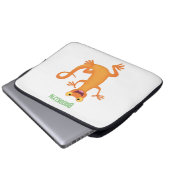 Niedlicher Happy-Orange-Tänzer Laptopschutzhülle (Vorne Knopf)