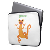 Niedlicher Happy-Orange-Tänzer Laptopschutzhülle (Vorderseite Links)