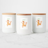 Niedlicher Happy-Orange-Tänzer Lebensmitteletikett (Flaschen)