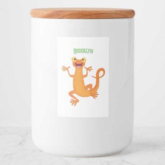 Niedlicher Happy-Orange-Tänzer Lebensmitteletikett (Vorderseite)