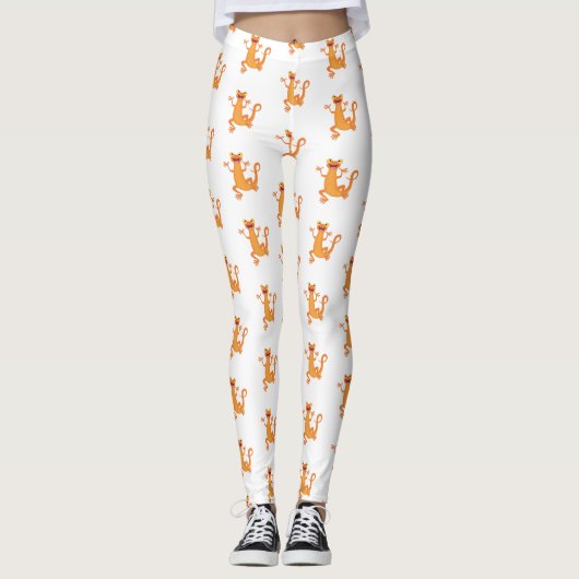 Niedlicher Happy-Orange-Tänzer Leggings (Vorderseite)