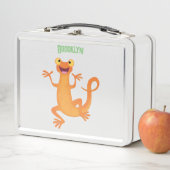 Niedlicher Happy-Orange-Tänzer Metall Brotdose (Beispiel)