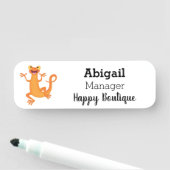 Niedlicher Happy-Orange-Tänzer Namensschild (Beispiel)