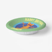 Niedlicher Happy-Orange-Tänzer Pappteller (Gewinkelt)