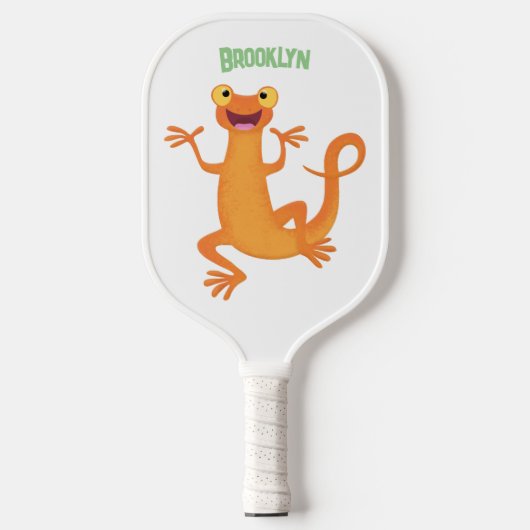 Niedlicher Happy-Orange-Tänzer Pickleball Schläger (Vorderseite)
