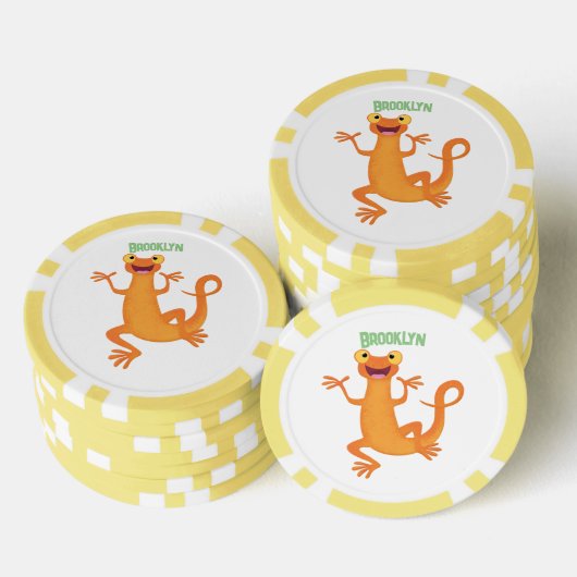 Niedlicher Happy-Orange-Tänzer Pokerchips (Stapel)