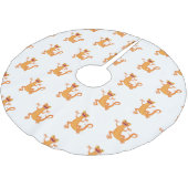 Niedlicher Happy-Orange-Tänzer Polyester Weihnachtsbaumdecke (Schrägansicht)