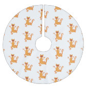 Niedlicher Happy-Orange-Tänzer Polyester Weihnachtsbaumdecke (Vorderseite)