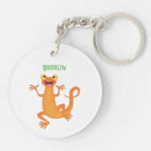 Niedlicher Happy-Orange-Tänzer Schlüsselanhänger (Rückseite)