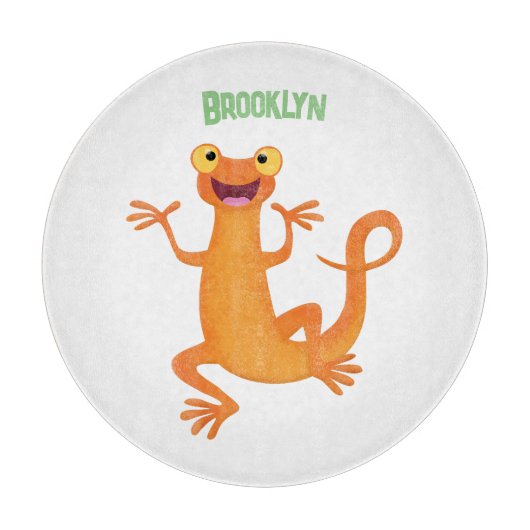 Niedlicher Happy-Orange-Tänzer Schneidebrett (Vorderseite)