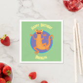 Niedlicher Happy-Orange-Tänzer Serviette (Beispiel)