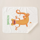 Niedlicher Happy-Orange-Tänzer Sherpadecke (Vorderseite (Horizontal))