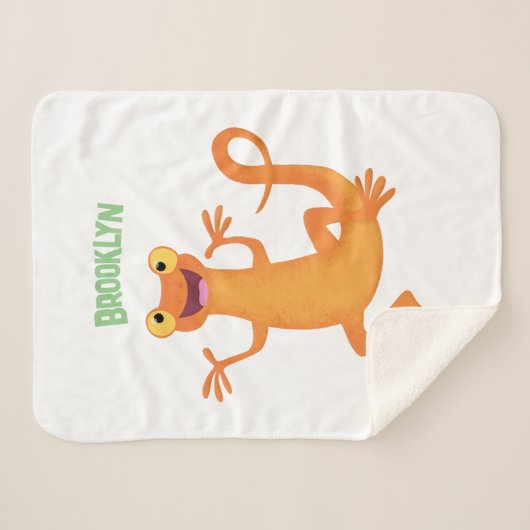 Niedlicher Happy-Orange-Tänzer Sherpadecke (Vorderseite (Horizontal))