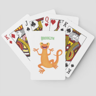 Niedlicher Happy-Orange-Tänzer Spielkarten