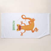 Niedlicher Happy-Orange-Tänzer Strandtuch (Vorderseite)