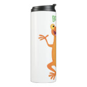 Niedlicher Happy-Orange-Tänzer Thermosbecher (Nach links gedreht)