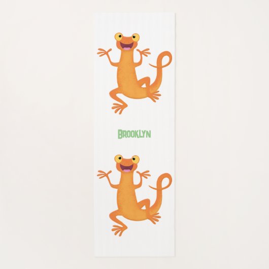 Niedlicher Happy-Orange-Tänzer Yogamatte (Rückseite)