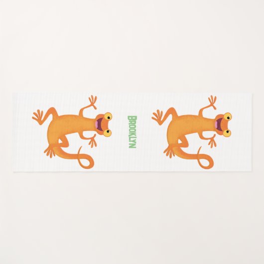 Niedlicher Happy-Orange-Tänzer Yogamatte (Vorderseite (Horizontal))