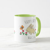 Niedlicher Happy Osterpink Blume Tasse (VorderseiteRechts)