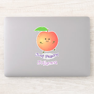 Niedlicher Happy Peach nur peachy Cartoon Illustra Aufkleber