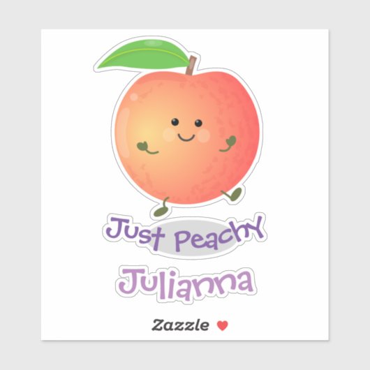 Niedlicher Happy Peach nur peachy Cartoon Illustra Aufkleber (Blatt)