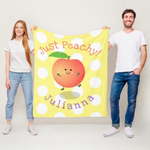 Niedlicher Happy Peach nur peachy Cartoon Illustra Fleecedecke