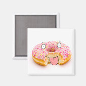 Niedlicher Happy-Pink-Donnut-Magnet Magnet (Vorderseite/Rückseite)