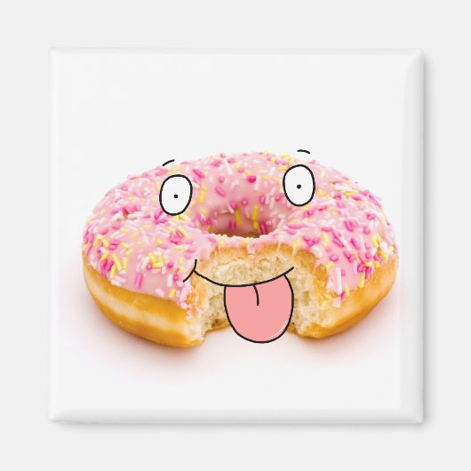 Niedlicher Happy-Pink-Donnut-Magnet Magnet (Vorne)
