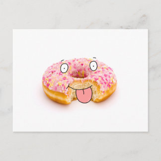 Niedlicher Happy-Pink-Donnut-Postkarte Postkarte