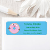 Niedlicher Happy-Pink-Glattleder-Donut-Cartoon (Insitu)