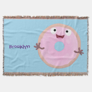 Niedlicher Happy-Pink-Glattleder-Donut-Cartoon Decke
