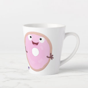 Niedlicher Happy-Pink-Glattleder-Donut-Cartoon Milchtasse