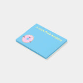 Niedlicher Happy-Pink-Glattleder-Donut-Cartoon Post-it Klebezettel (angewinkelt)