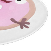 Niedlicher Happy-Pink-Glattleder-Donut-Cartoon Schneidebrett (Ecke)