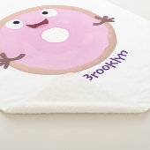 Niedlicher Happy-Pink-Glattleder-Donut-Cartoon Sherpadecke (3/4)