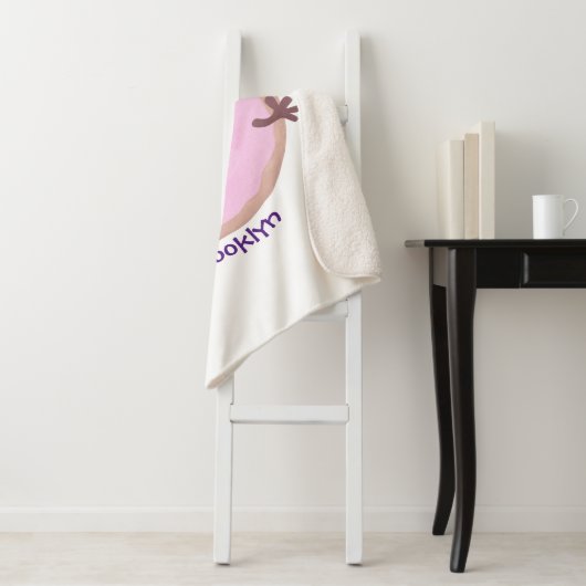 Niedlicher Happy-Pink-Glattleder-Donut-Cartoon Sherpadecke (Beispiel)