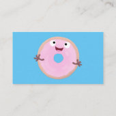 Niedlicher Happy-Pink-Glattleder-Donut-Cartoon Visitenkarte (Rückseite)